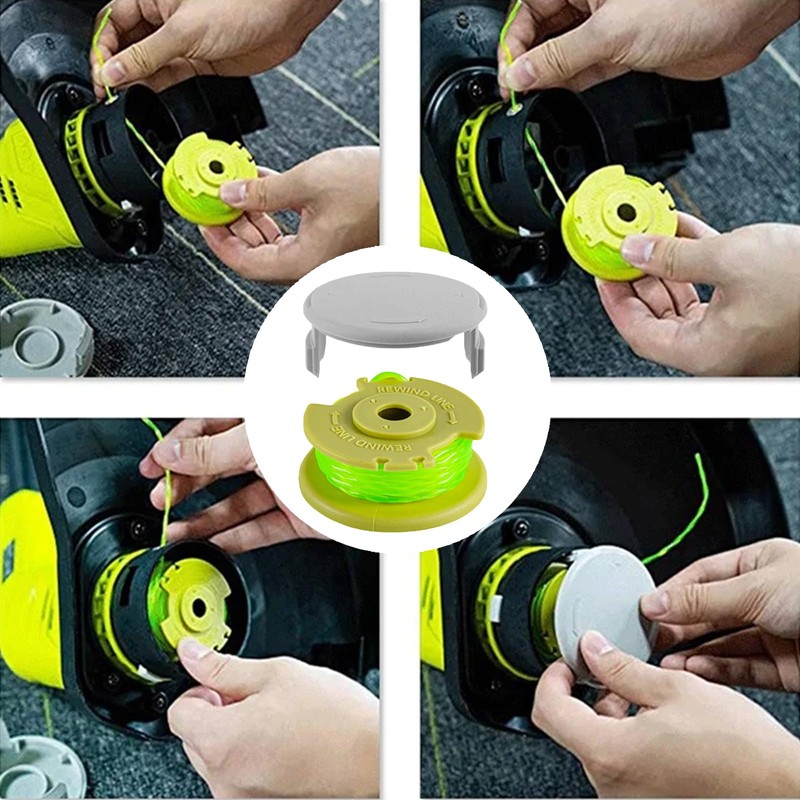 8 Spools 2 Trimmer Caps for Hart Auto-Feed String Trimmer,