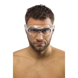 Cressi Cobra Anti Fog Premium Swim Goggles Mask - Clear/Black, Junior