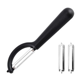 Sparschäler,Schäler Mit 2 Ersatzklingen,Kartoffelschäler Küche,Schälmesser Set,Doppelklingen-Multifunktionsschäler Edelstahl,Kunststoffgriff,Universell,Leicht Zu Schälen Reinigung,für Obst Gemüse Etc