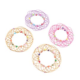 Mobestech Set of 4 Mandala Flower Baskets, Flower Rings, Toy Wire for Flower Baskets, Novelty Mandala Toy, Children's Mandala Flower Baskets, Outdoor 3D Ring, Flexible, Purple, Props, Rotating Iron