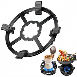 CHDEXU Cast Iron Wok Support Ring for Moka Pot, 2 in 1 Gas Ring Reducer Stovetop Stand for Wok small Saucepan Coffee Pot, Reducer Ring Holder for Gas Stove Hobs Cooker