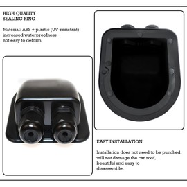 QIQN Roof Feed-Through Solar Motorhome 2-Way ABS Solar Module Cable Guide for Roof Fixings Boat and Caravan Retaining Spoiler Roof Fixings Black