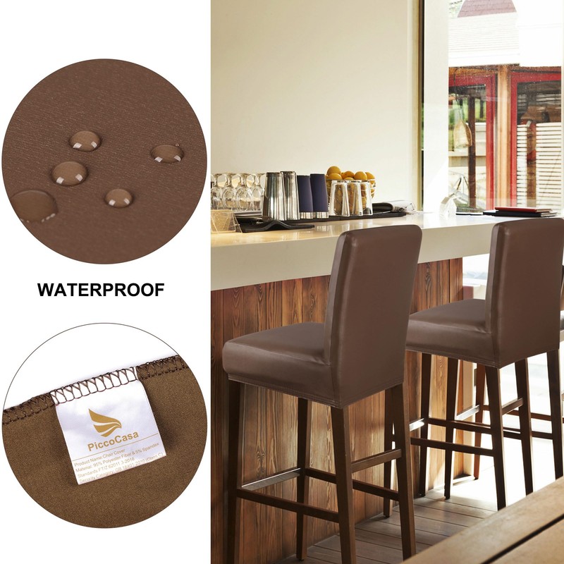 PiccoCasa Pack of 2 Bar Stool Covers, Waterproof Dining Chair