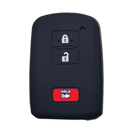 Key Fob Cover Tacoma Tundra: 3 Buttons Silicone Key Fob Case Fit for Toyota Prius C V Land Cruiser Tacoma HYQ14FBA 899040E091 899040E090 899040E092 2814512110 2012 to 2023 Black Remote Protector
