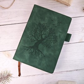 A5 Ruled Notebook Journal - Hardcover Executive Notebooks with Premium Thick Paper, Tree of Life Design, 8.3"×5.7",360 Page, Perfect for Office Home School Business Writing & Note Taking (Green)