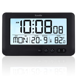 Travel Alarm Clock Battery Powered,Alarm Clocks for Bedrooms,Small Digital Clock with Backlight, 2 Alarms, Snooze, Temperature, 12/24H,Suitable for Beside, Table, Desk