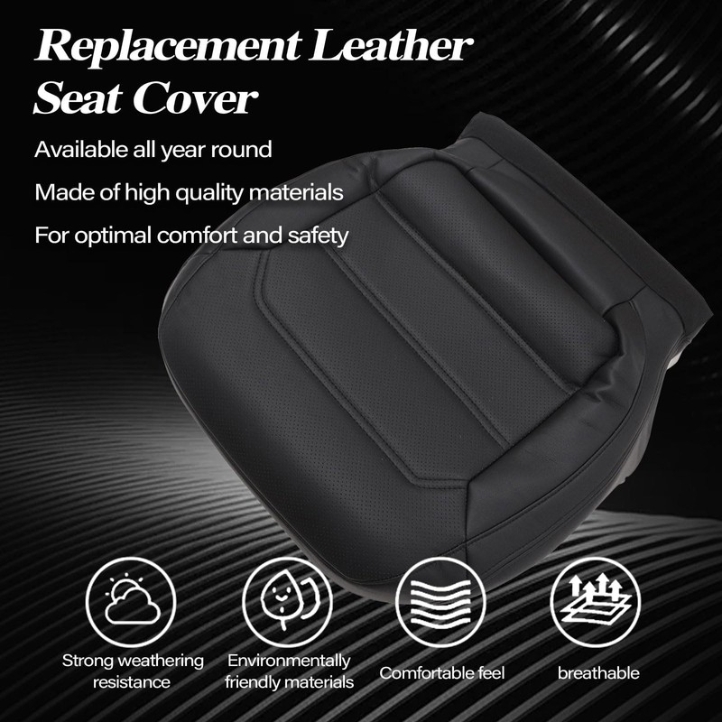SecosAutoparts Driver Side Bottom Replacement Perforated Leather Seat Cover Titan