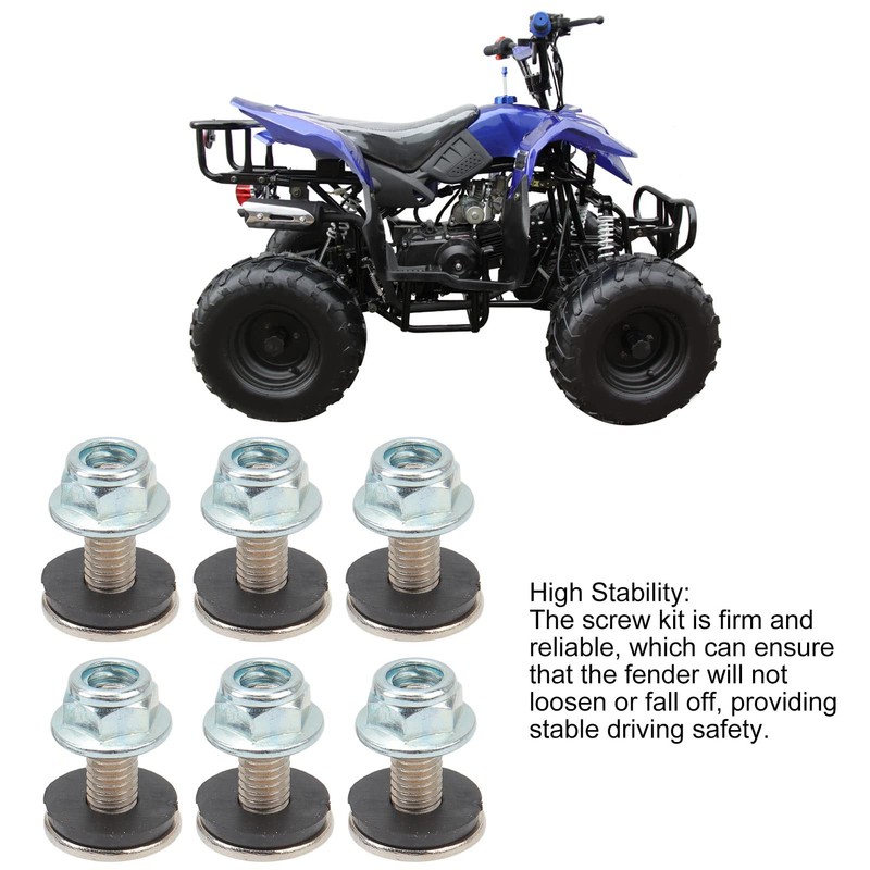 Mud Guard Bolt Washer Nut Screw Kit,16PCS M6 Thread Fixing