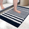 Biscpro Bath Mat Rug Extra Soft and Absorbent Fluffy Striped