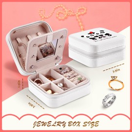 BJDAMAI Panda Jewelry Box, Gifts For Women Teens Girls Age 8-12, Panda Lovers Themed Stuff Items Accessories Things Merchandise Decor Merch, Travel Ring Earrings Necklace Organizer Holder！