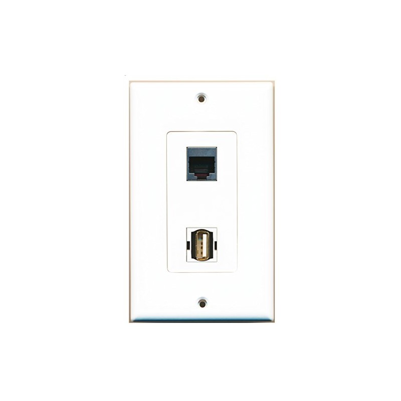 RiteAV 1 Port USB A-A 1 Port RJ45 Shielded Wall