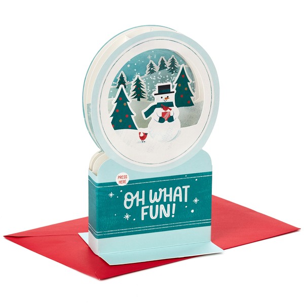 Hallmark Paper Wonder Musical Pop Up Christmas Card (Snowman Snow Globe, Plays Jingle Bells)