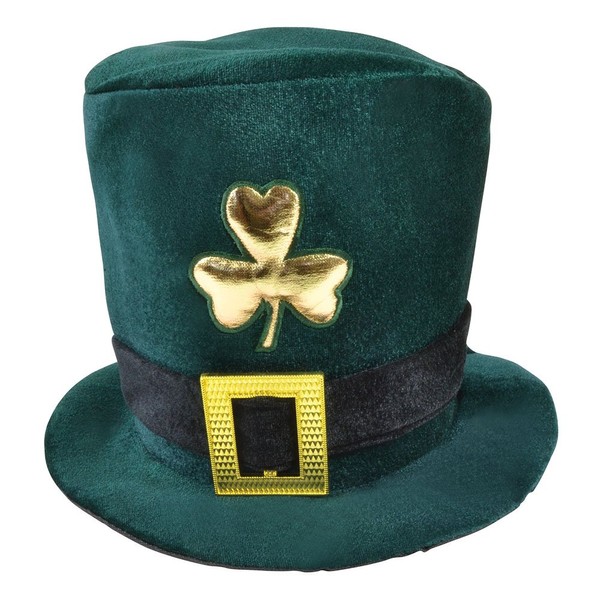 Green Velvet Irish Hat (Pack of 1) - Eye-Catching Design, Perfect for St. Patrick’s Day Celebrations, Parade, Cosplay, Photoshoots, & More