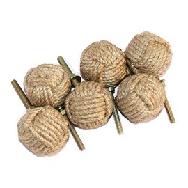 6 x Jute Rope Knobs for Shelves/Cupboard/Drawers