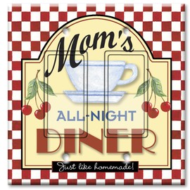 Printed Decora Rocker Style Double Switch with matching Wall Plate - Mom's All Night Diner