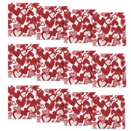 Horaldaily Valentine Cloth Napkins 18 x 18 Inch, Pink Red Tiny Hearts White Party Dinner Decoration Washable Napkins Set of 12