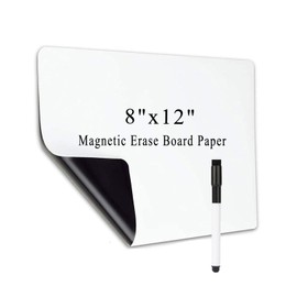 Betorcy Small Magnetic Dry Erase Board Sheet for Fridge, 6"x8" Erasable Refrigerator WhiteBoard for Kitchen, Mini White Board Planner, Include 1 Markers