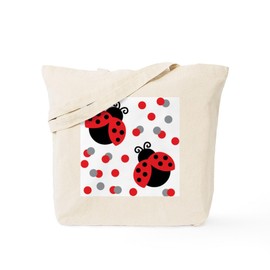 CafePress LADYBUG DUO Tote Bag Reusable Natural Beige Canvas Shopping Bag