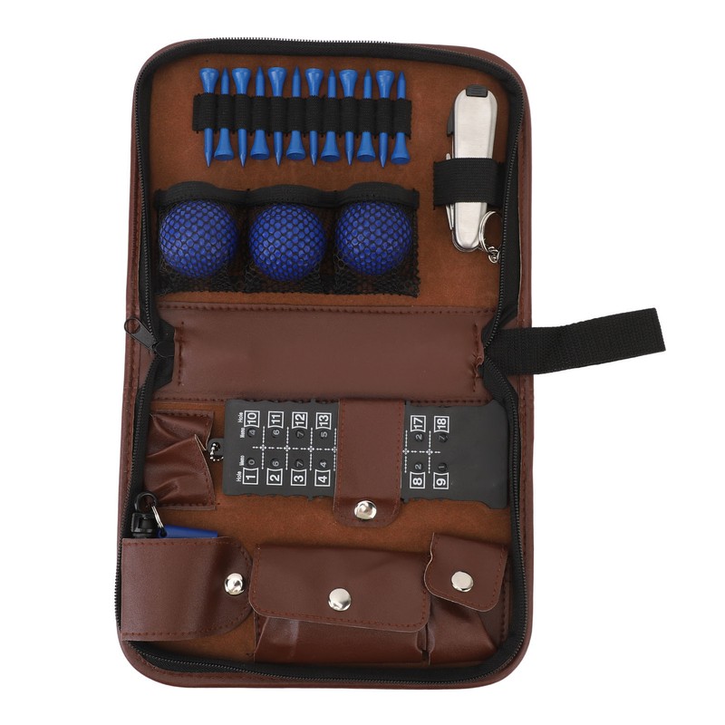6 in 1 Golf Accessory Bag PU Leather with Tees