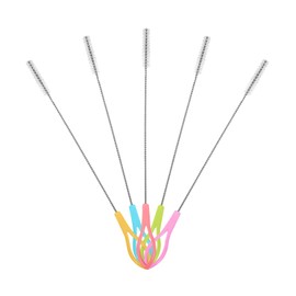 5pcs Straw Cleaning Brush,Drinking Straw Brush Extra Long Thin Cleaning Kettle Spout Tumbler Brush,Stainless Steel Cleaning Brush,5-color nylon brushe for Cleaning Straw,Baby Bottle,Narrow Neck Bottle