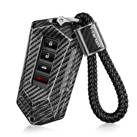 T-carbon Key Fob Cover with Keychain Fits Lexus RX NX IX 300h 350 Carbon Fiber Key Protection Shell Fits Lexus GS LS IS RC 250 300 350 450h 2018-2021 Smart Remote Keyless Accessories