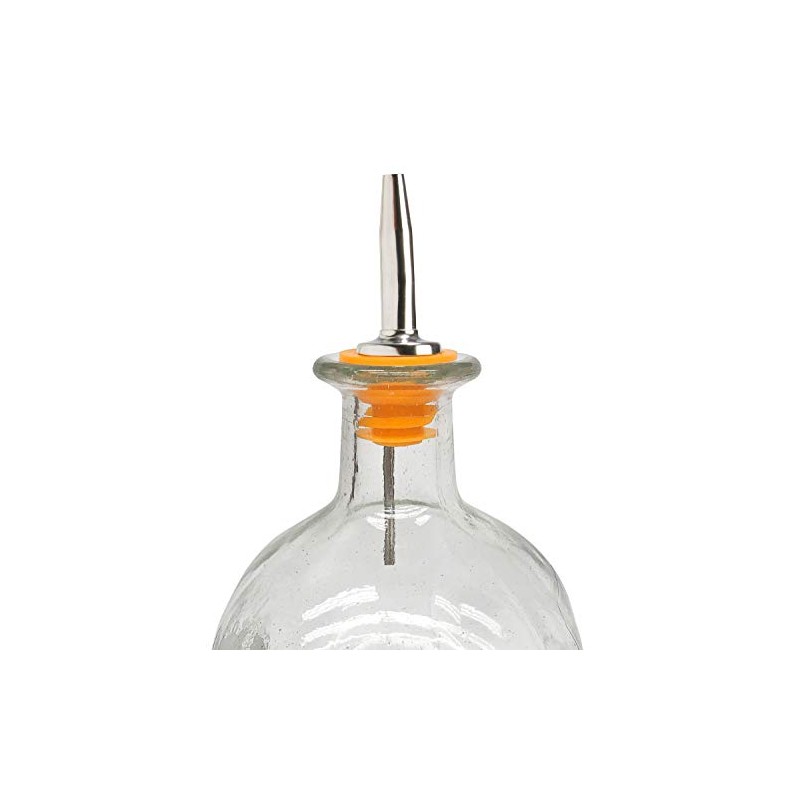 Winco Metal Pourer, Oversized, Tapered Spout, Medium Flow, Yellow Plastic