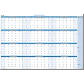 Sky Blue Large Undated Horizontal Yearly Dry-Erase Wall Calendar: No Months Listed - 32 in. x 48 in (BL-MA-NM)