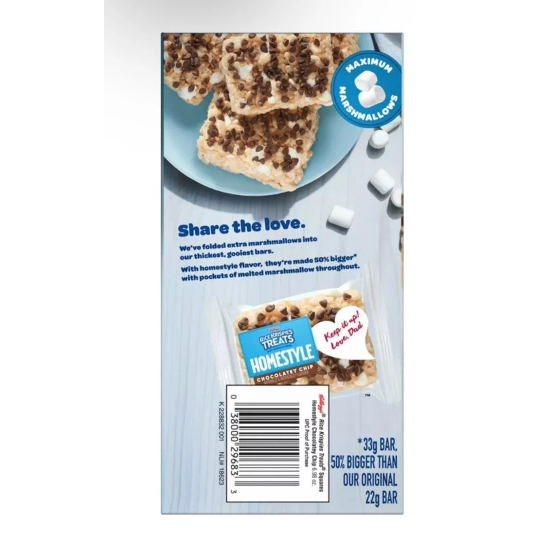 Kellogg's 〽️ New Rice Krispies Treats Homestyle Chocolatey Chip Chewy