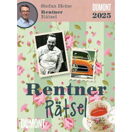 DUMONT Stefan Heine Pensioner's Puzzles 2025 Daily Tear-Off Calendar, 11.8 x 15.9 cm, Guess Puzzles from the Puzzle Pope Stefan Heine, with Stand and Perforated Pages, German Calendar