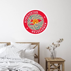 Kyrgyzstan Wall Mural Quotes International Flag Bunting Banner Outdoors Wall Sticker Vinyl Wall Art Murals Quotes for Garage Party Backdrops Wall Decoration 18in