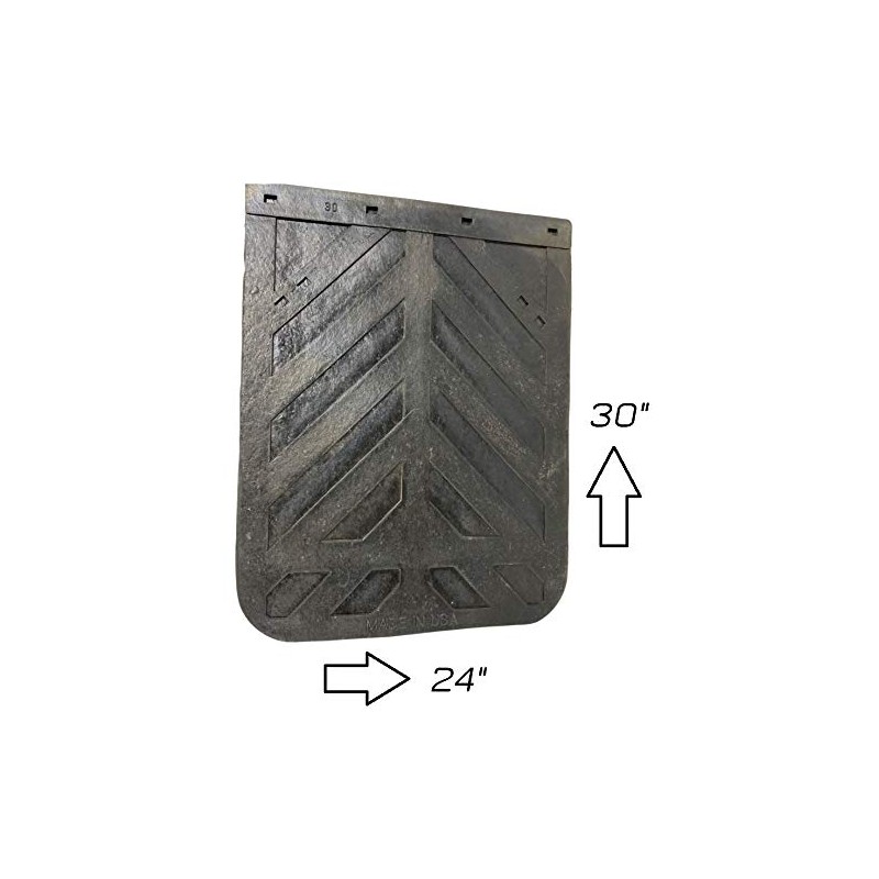 Black Semi Truck and Trailer Mud Flaps - Chevron 24"