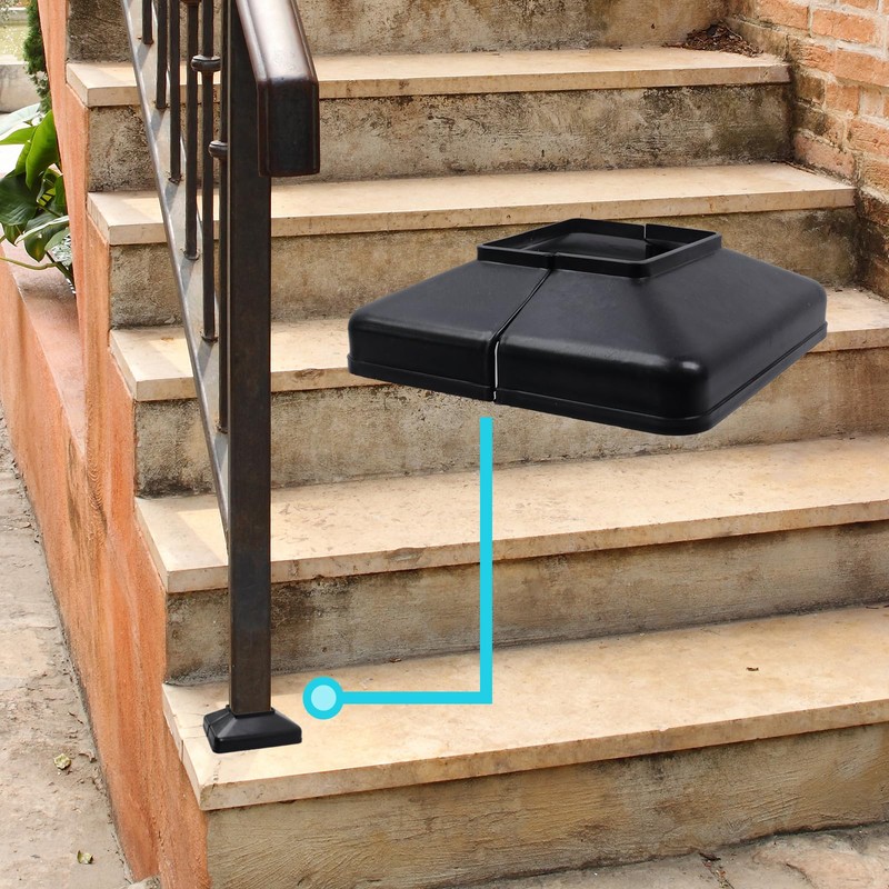Tsnamay 6Pcs Flange Base Shoe for Railings 2"x 2"/50mm Post,Deck