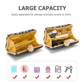 Sweetovo Evening Bag Clutch Purses for Women Rhinestones Purse Sparkling Party Shoulder Handbag Wedding Bag with Chain (Black)