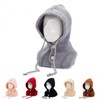 Women's Winter Wool Balaclava Hat & Integrated Scarf Pink 10ea