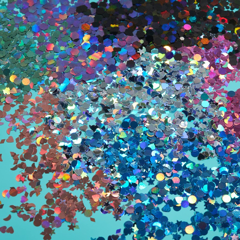 Moon Glitter Holographic Shapes - 100% Cosmetic Glitter for Face,