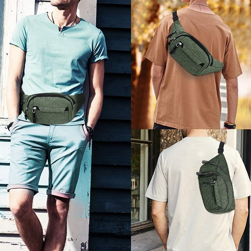 Bumbag Waist Bag, Waterproof 4 Zip Pockets Running Waist Pack