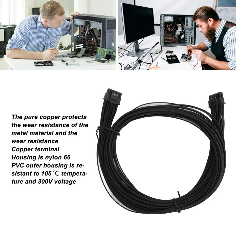 PCIE 5.0 GPU Power Supply Cable Fire Resistant 12+4Pin to