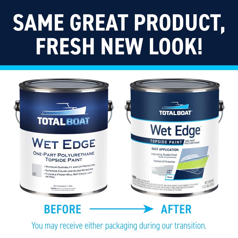 TotalBoat Wet Edge Marine Topside Paint for Boats, Fiberglass, and