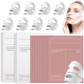 Bio Mascarilla Colageno 8pcs,Mascarilla de ColáGeno-Colageno para Minimiza los Poros Mejora la Elasticidad,Mask colágenos de noche,Aumenta La Elastici