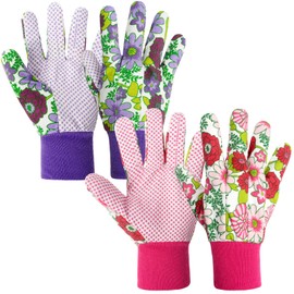 Ainiv Gardening Gloves for Women/Ladies, 2 Pairs Non-Slip Grip Garden Work Gloves, Comfortable Breathable Thorn Proof Garden Gloves for Yard, Farm, Pruning,Gardening Outdoor Multi-Purpose