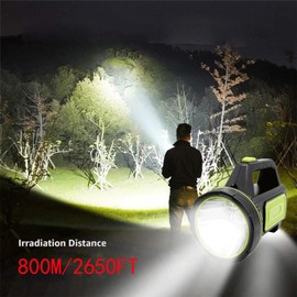 HAASHADA LED Searchlights Handheld Lantern, 13000LM 2 Modes USB Rechargeable LED Flashlights, High Power Outdoors Camping Hunting Lamp, Portable Spotlight Work Light for Indoor Outdoor Emergency