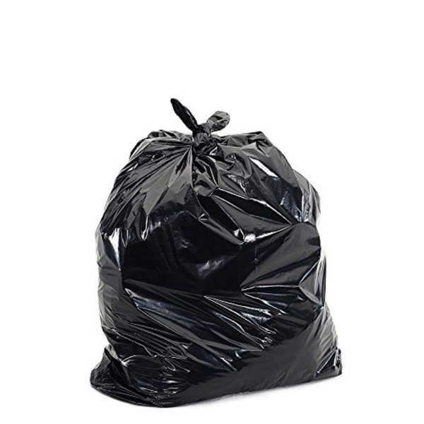 Ox Plastics Trash Can Liners Bags - 60 Gallon Capacity & 4mil Thick Extra Heavy Duty Strength - Large Garbage, Leak-Proof & Durable, House & Commercial Use Bags Black
