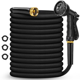 CXEZSIK Garden Hose Non-Expanding 100ft, Flexible Garden Hose with 10 Function Hose Nozzle, Lightweight, Kink Free and Water Hose for Outdoor,Yard, Lawn, Car Wash, Marine,and Camper Use