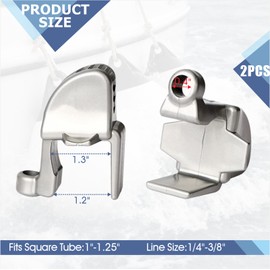 Boat Fender Clip for Square Tube Rail, Adjustable Pontoon Boat Square Rail Cleats/Hangers, Pontoon Boat Accessories for Bumpers (Steel)