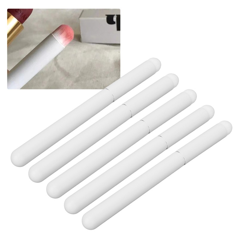5Pcs Lip Brush Round Head Comfortable Artificial Fibre Makeup Tool