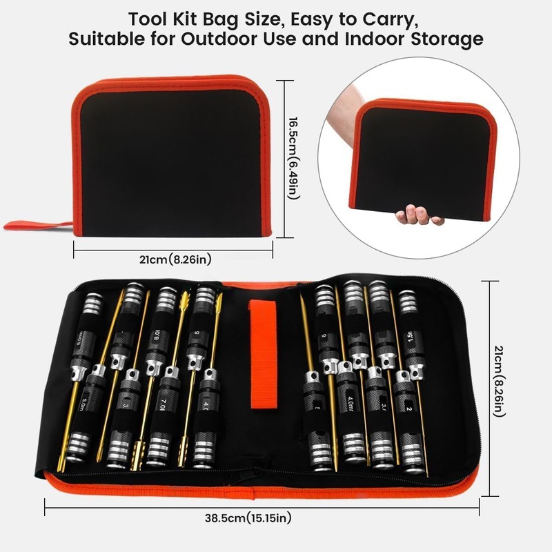RCpow RC Car Tool Kit - 16pcs RC Screwdriver Tool