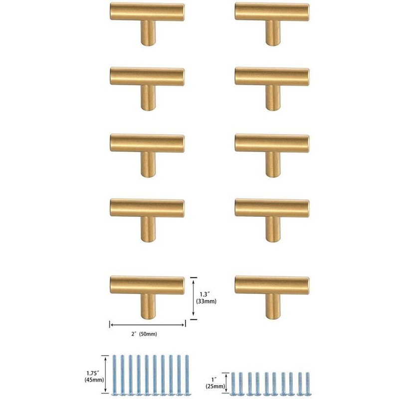 Elegant Decor Quinn Modern Zinc Alloy T Bar Pull Multipack