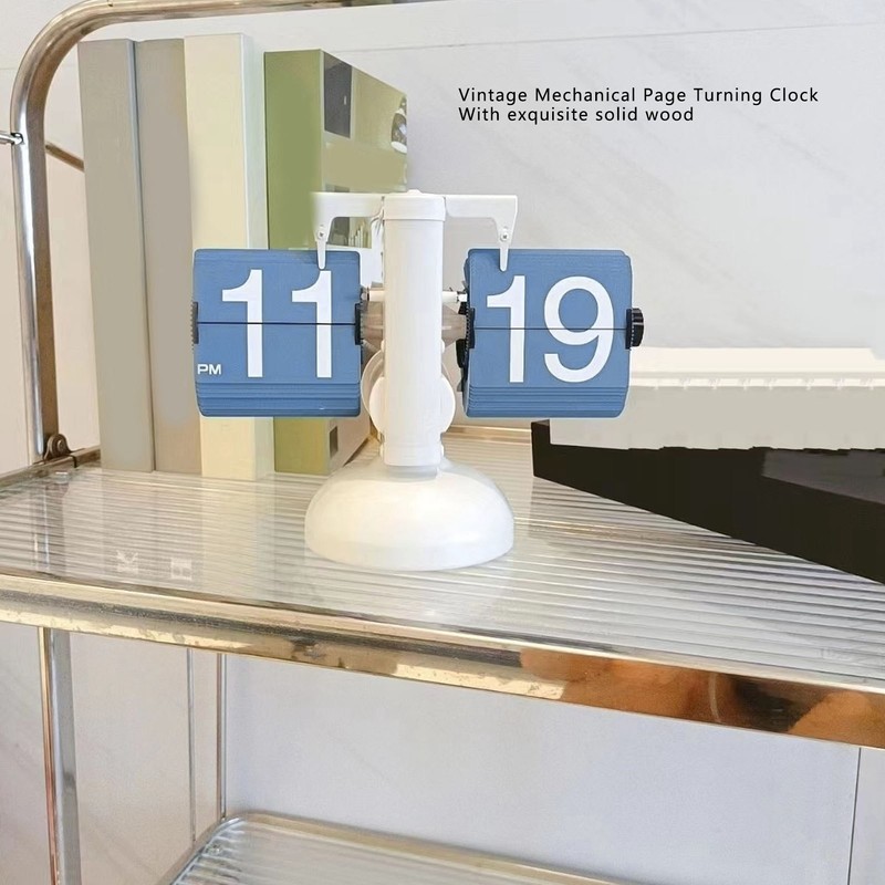 Page Turning Clock Single Leg European Vintage Simple Automatic Flip
