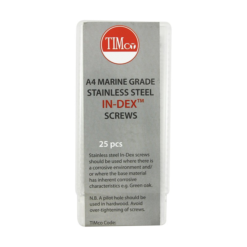 TIMCO 125INDEXSST Index Timber Screw HEX-S/S, Silver, 6.7x125, Set of