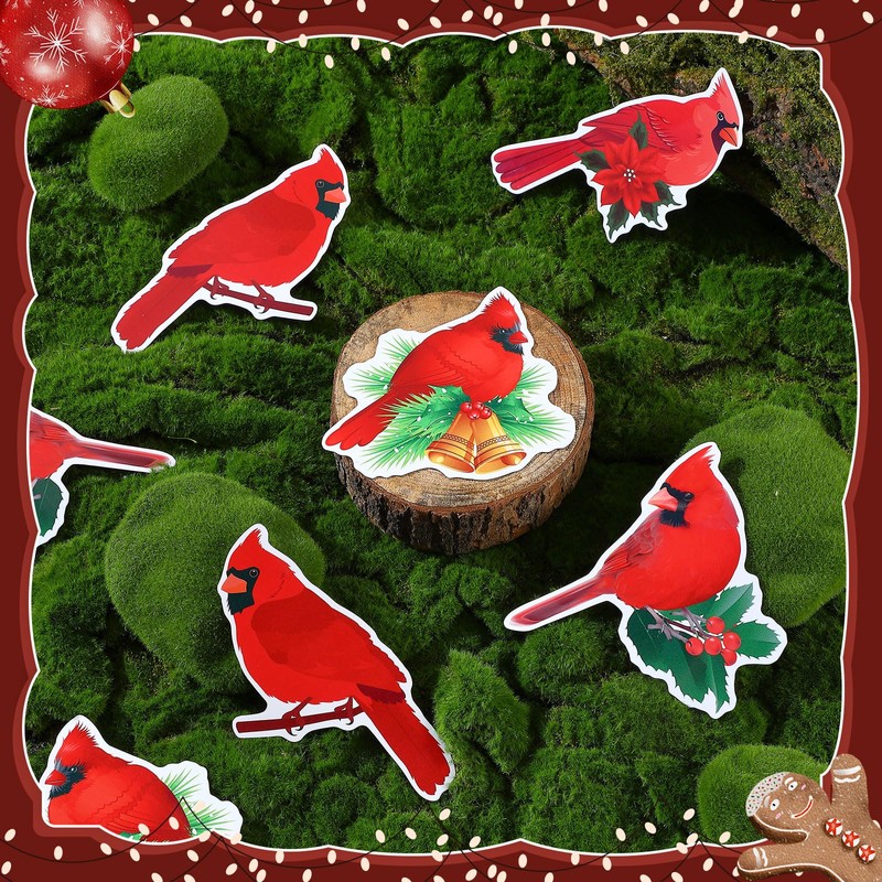 Photect 8 Pcs Cardinal Bird Screen Door Magnets Flexible Decorative